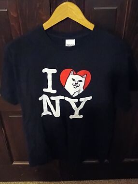 RIPNDIP Black "I ♥ NY" Cat Graphic Tee